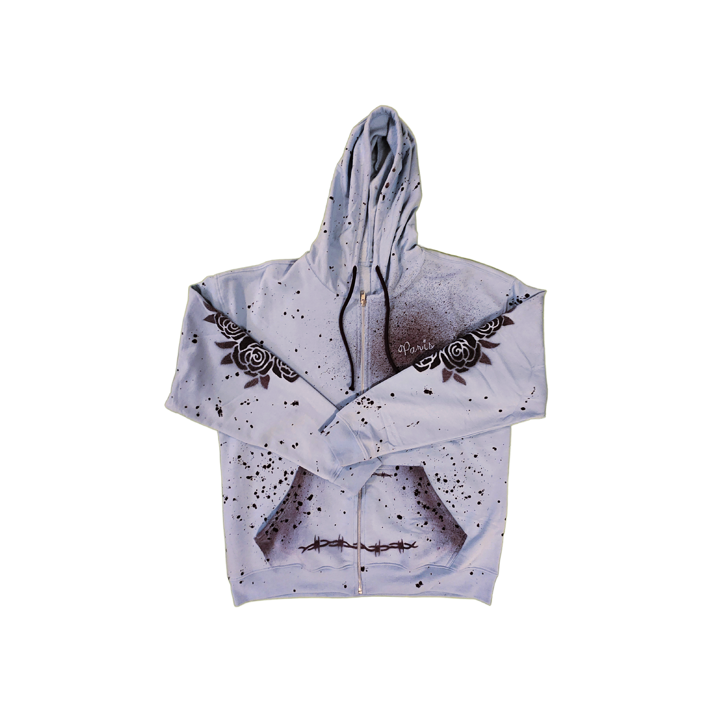 Sky Blue & Plum Zip-Up Hoodie