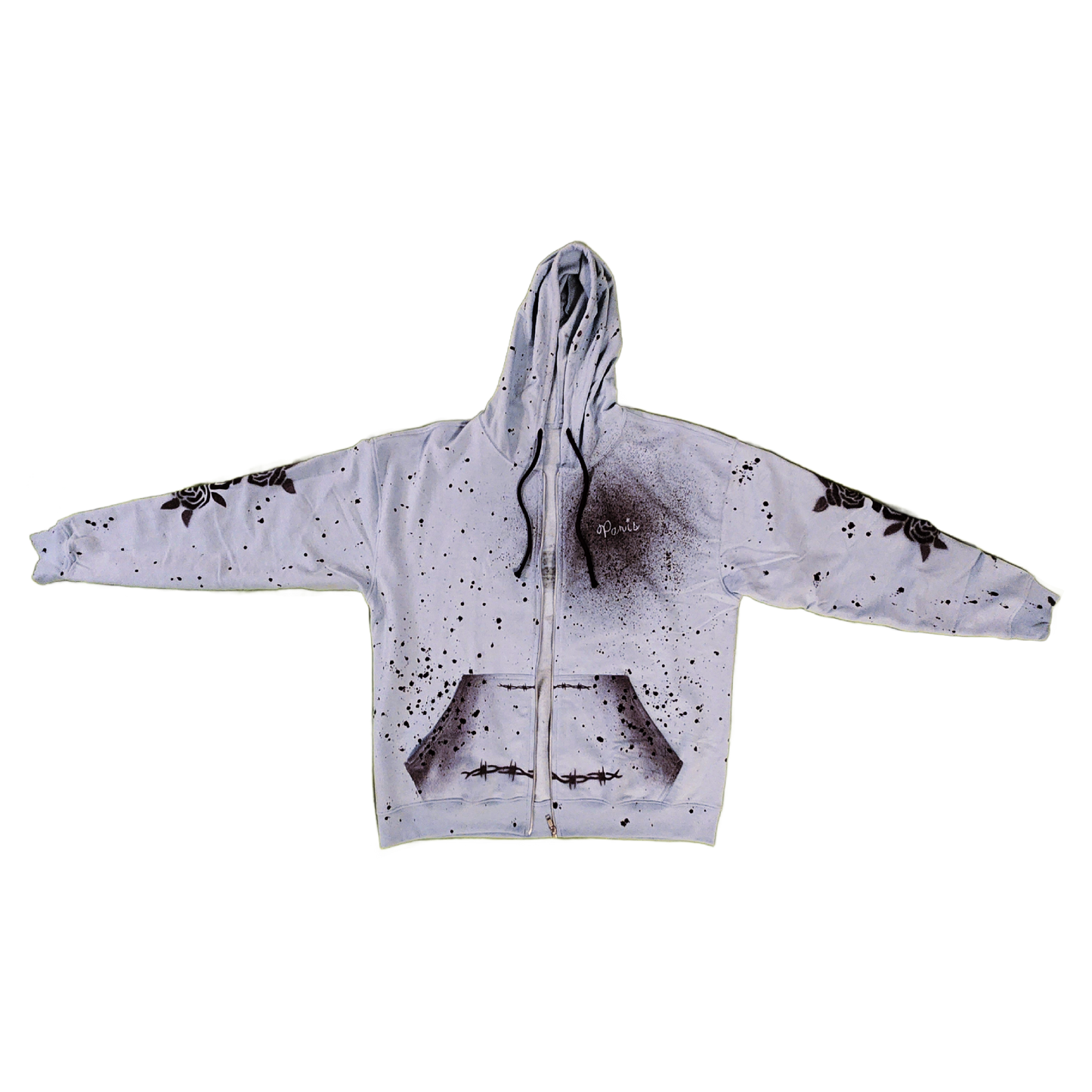 Sky Blue & Plum Zip-Up Hoodie