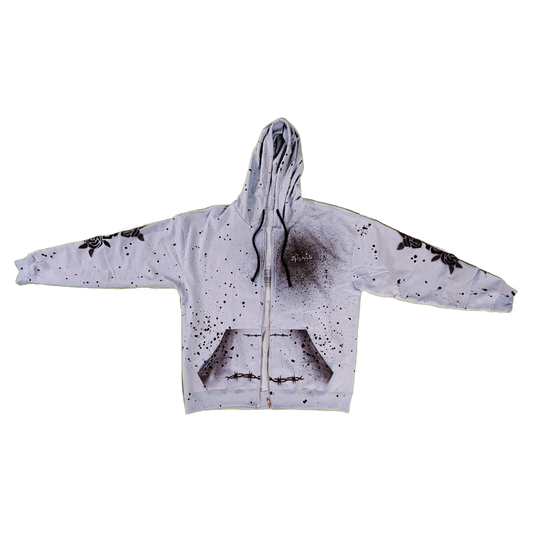 Sky Blue & Plum Zip-Up Hoodie