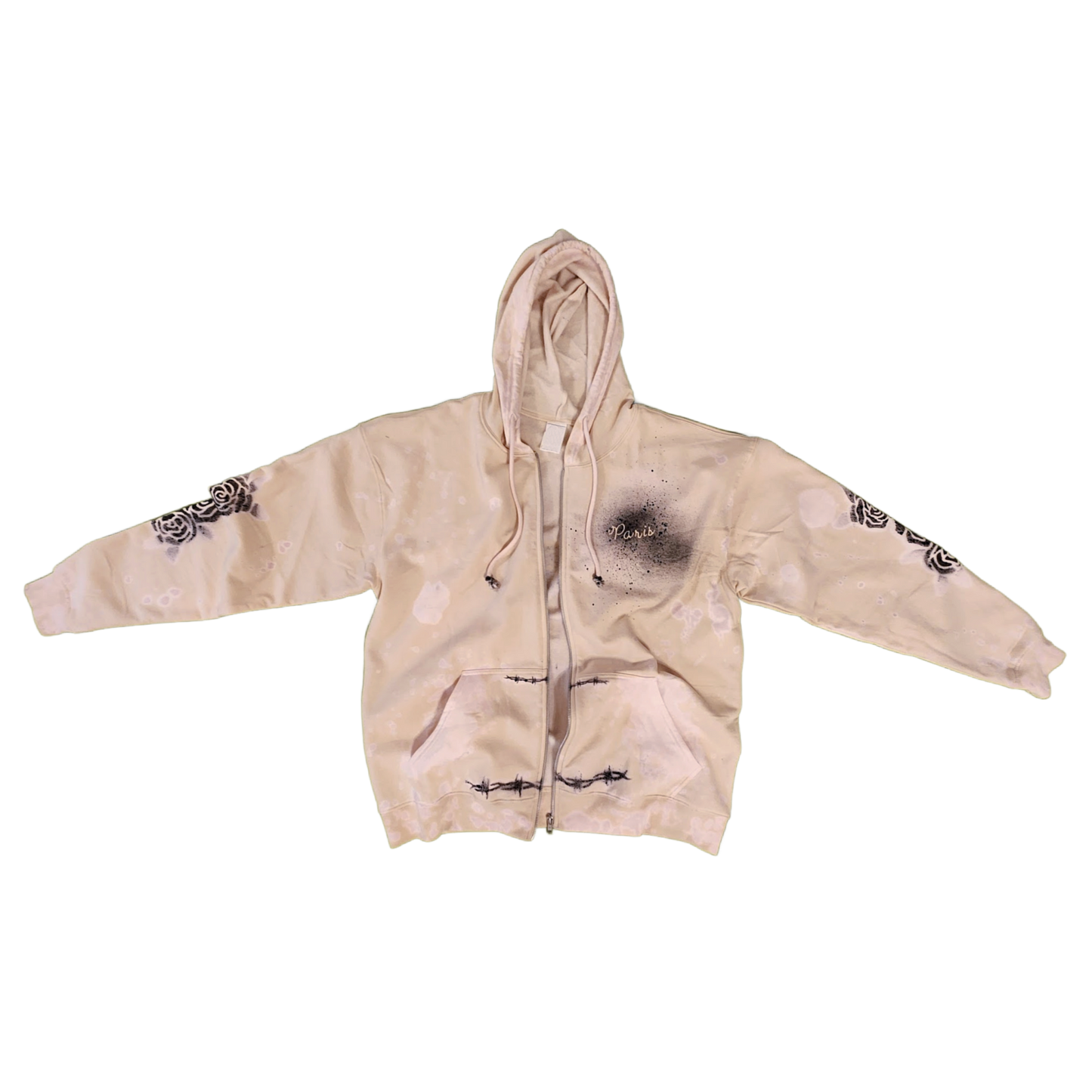 Cream & Lilac Zip-Up Hoodie