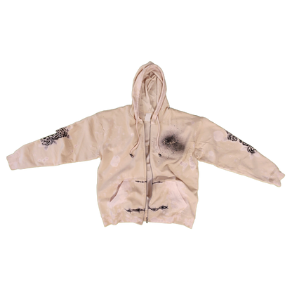 Cream & Lilac Zip-Up Hoodie