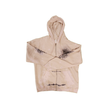 Cream & Lilac Zip-Up Hoodie