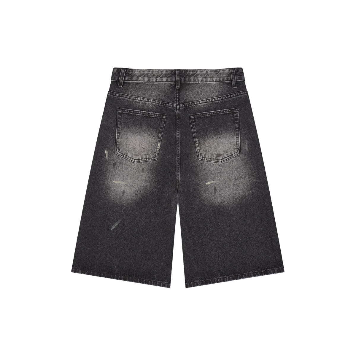 Vintage Wash Denim Shorts by PARI$ CLOTHING – luxury washed denim back view